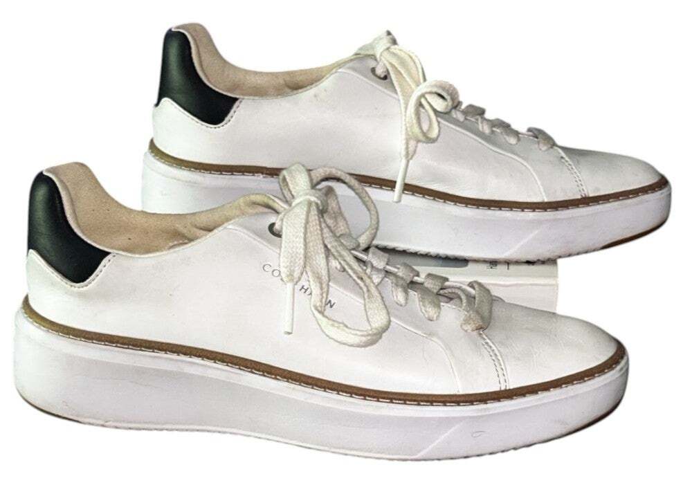 Cole Haan GrandPrø Topspin Leather Platform White Sneakers 7